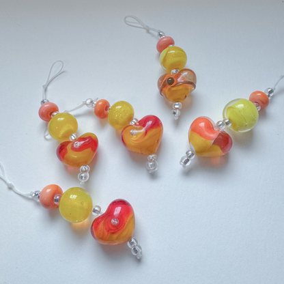Mango Heart Bead Mini-Strand