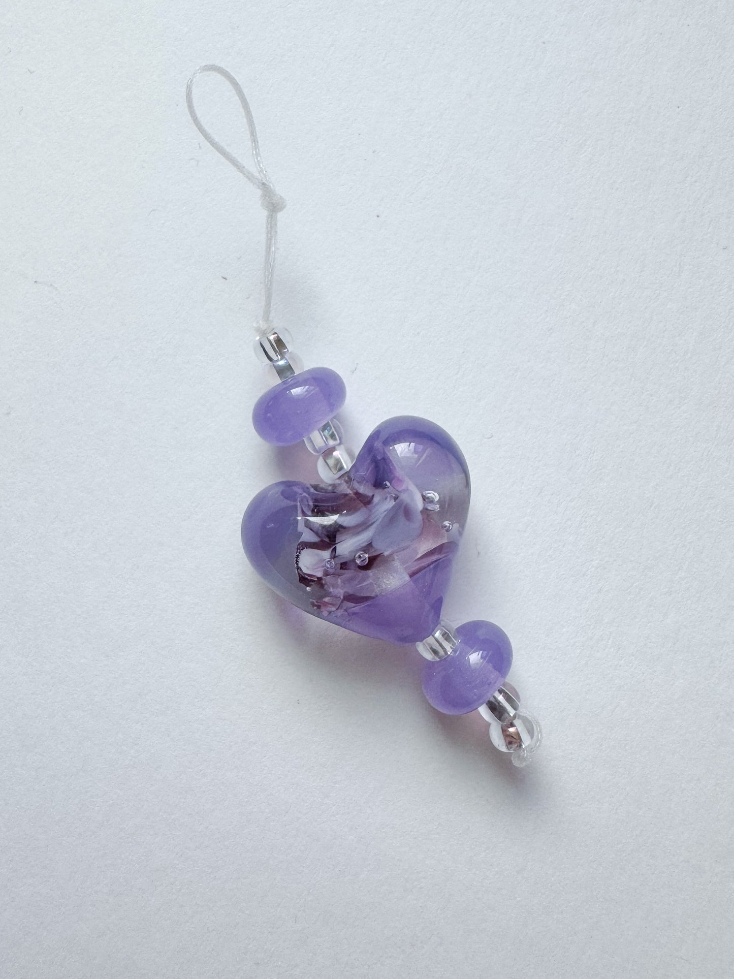 Wisteria Heart Bead Mini-Strand