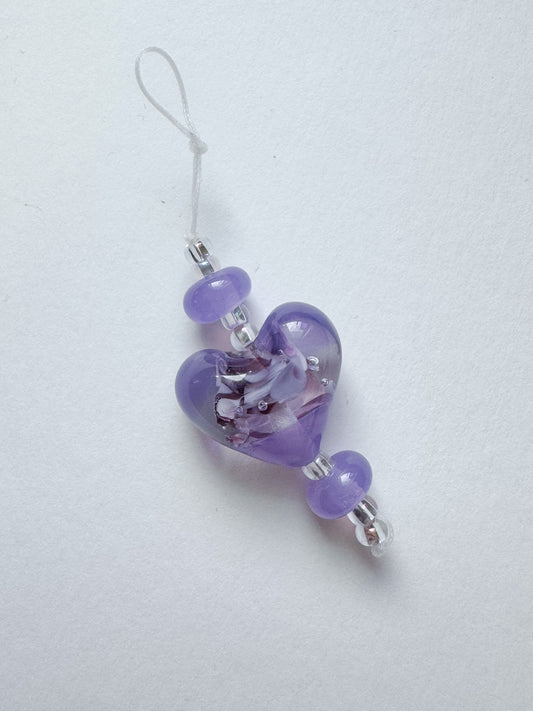 Wisteria Heart Bead Mini-Strand