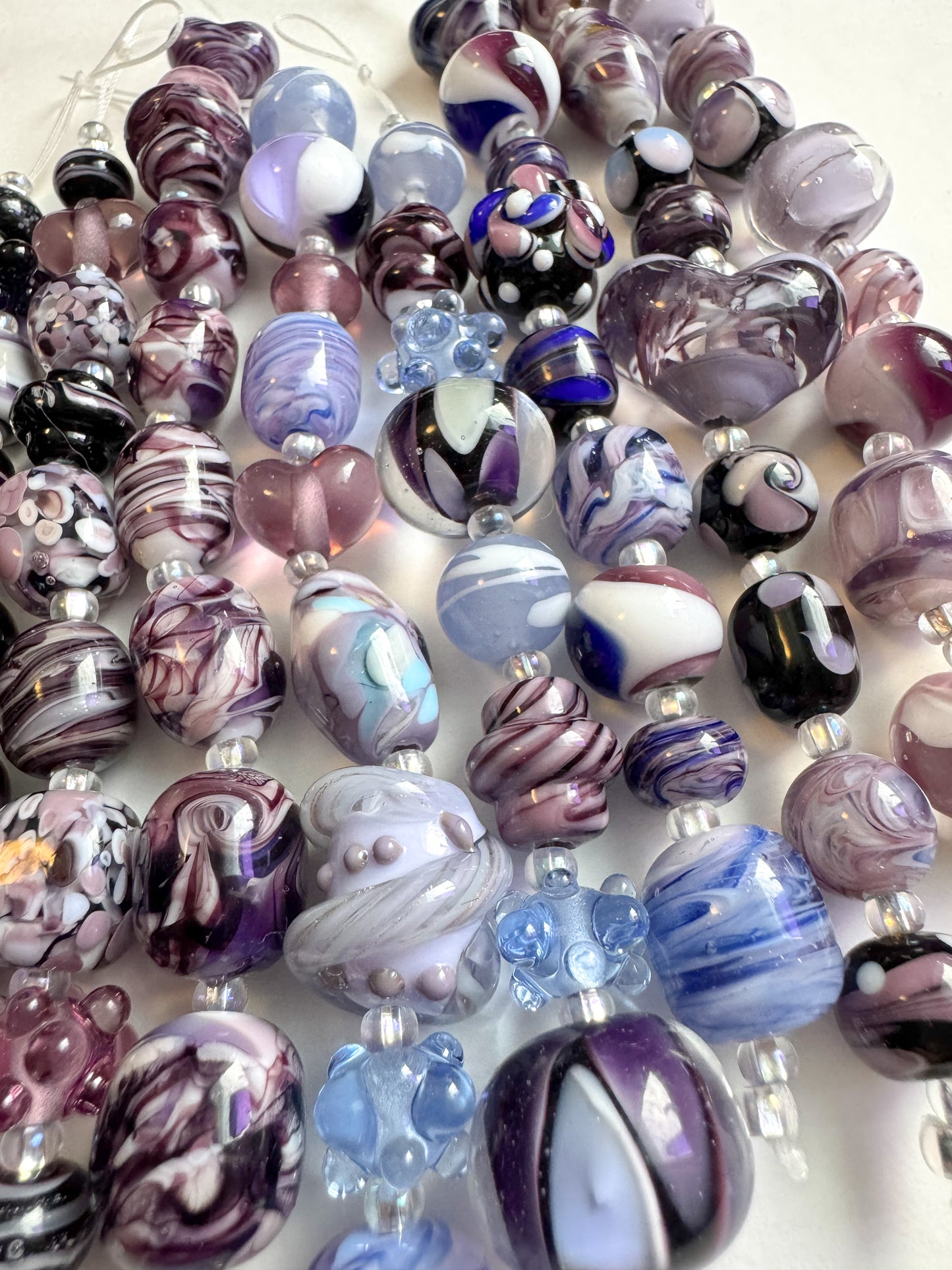 Blue and Purple Bead Strands