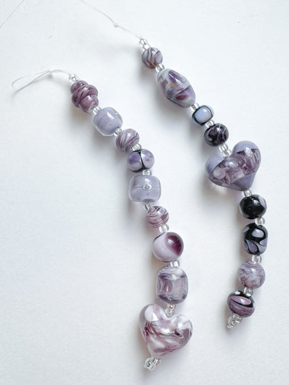 Blue and Purple Bead Strands