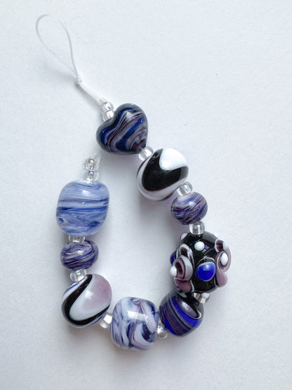 Blue and Purple Bead Strands