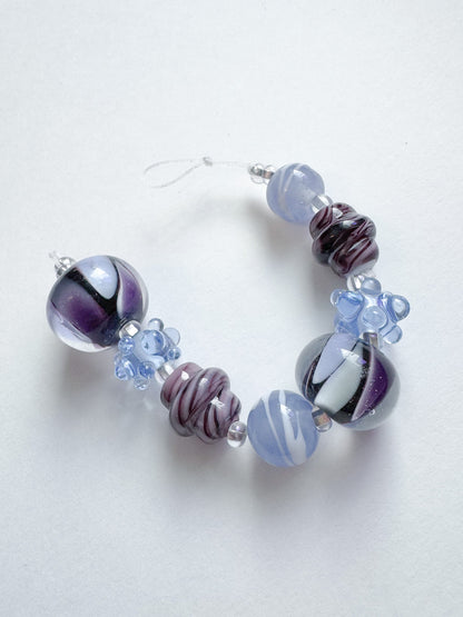 Blue and Purple Bead Strands