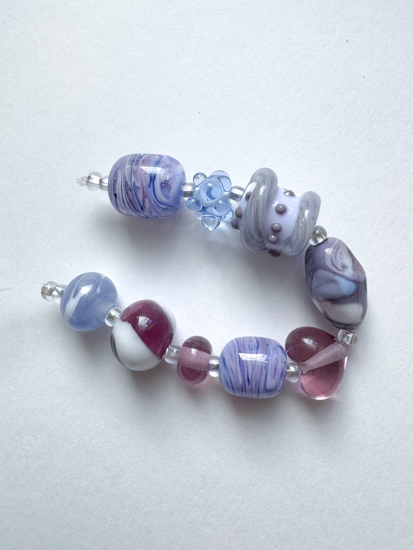 Blue and Purple Bead Strands