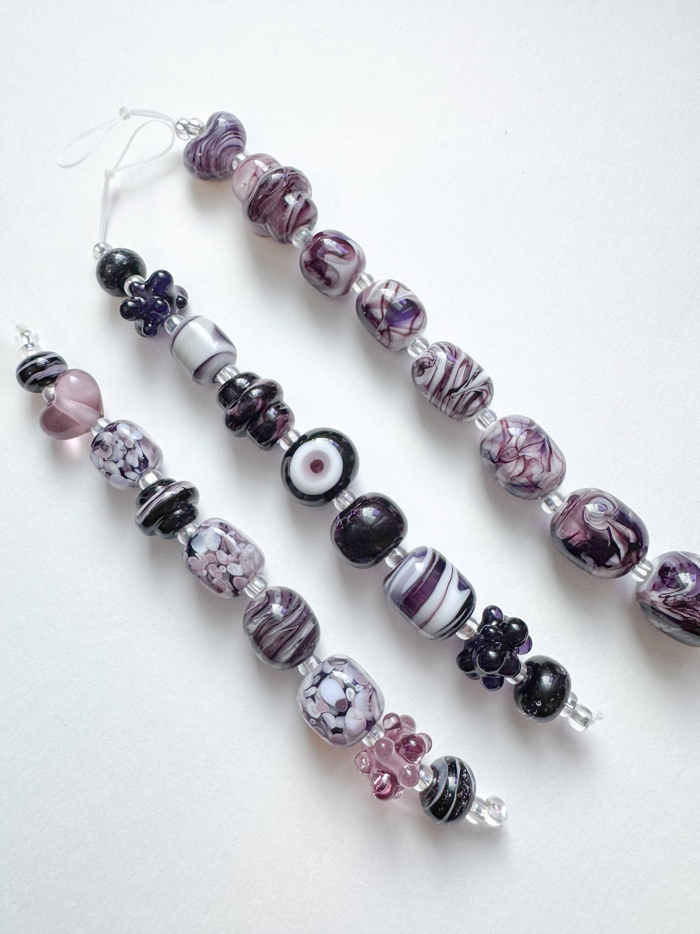 Blue and Purple Bead Strands