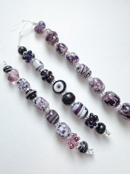 Blue and Purple Bead Strands