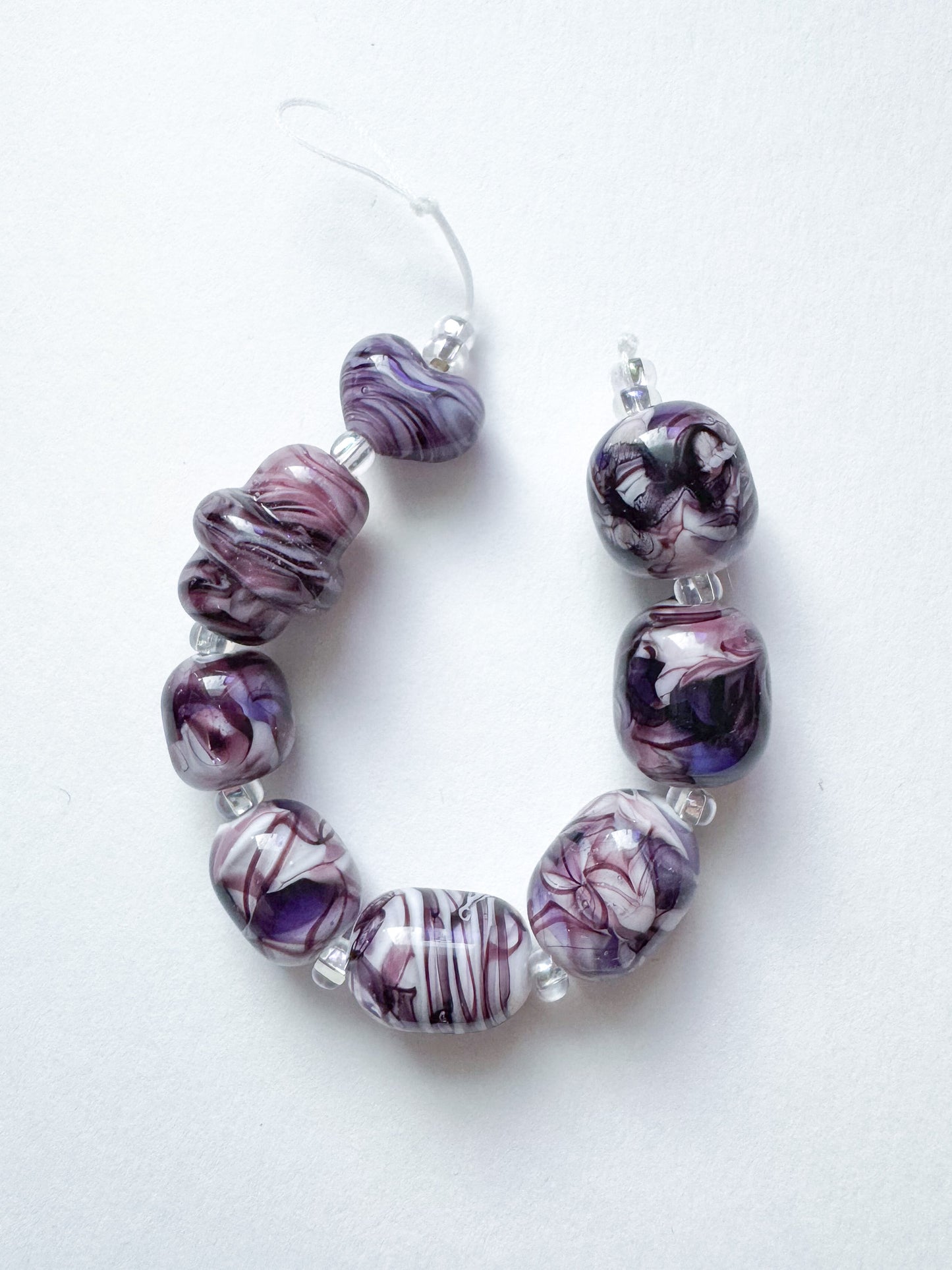 Blue and Purple Bead Strands