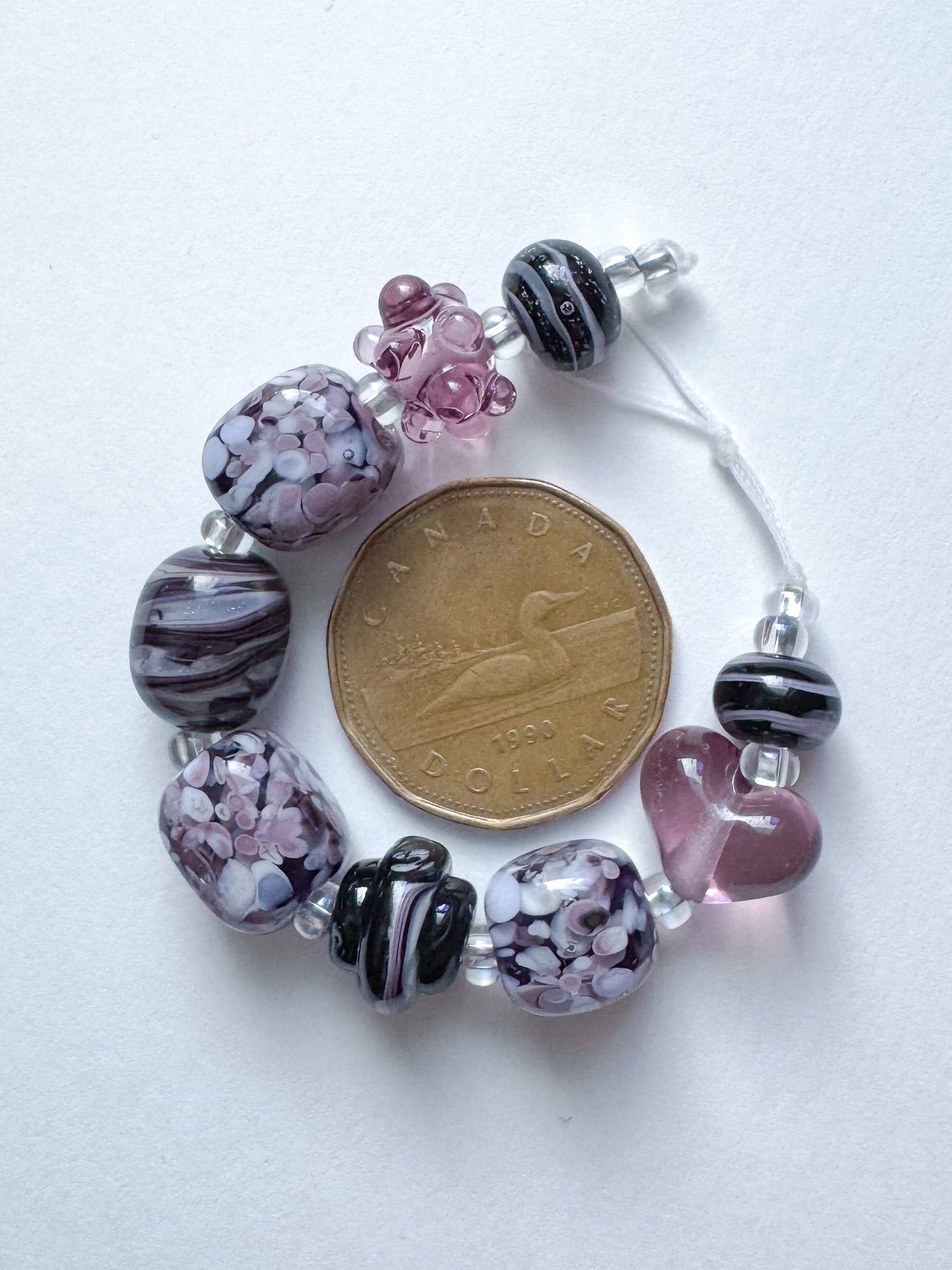 Blue and Purple Bead Strands