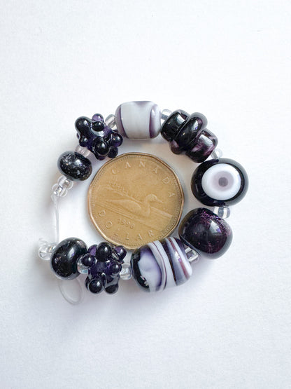 Blue and Purple Bead Strands