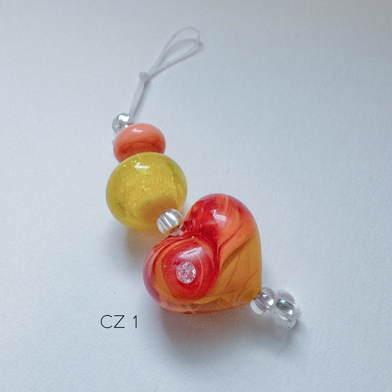 Mango Heart Bead Mini-Strand