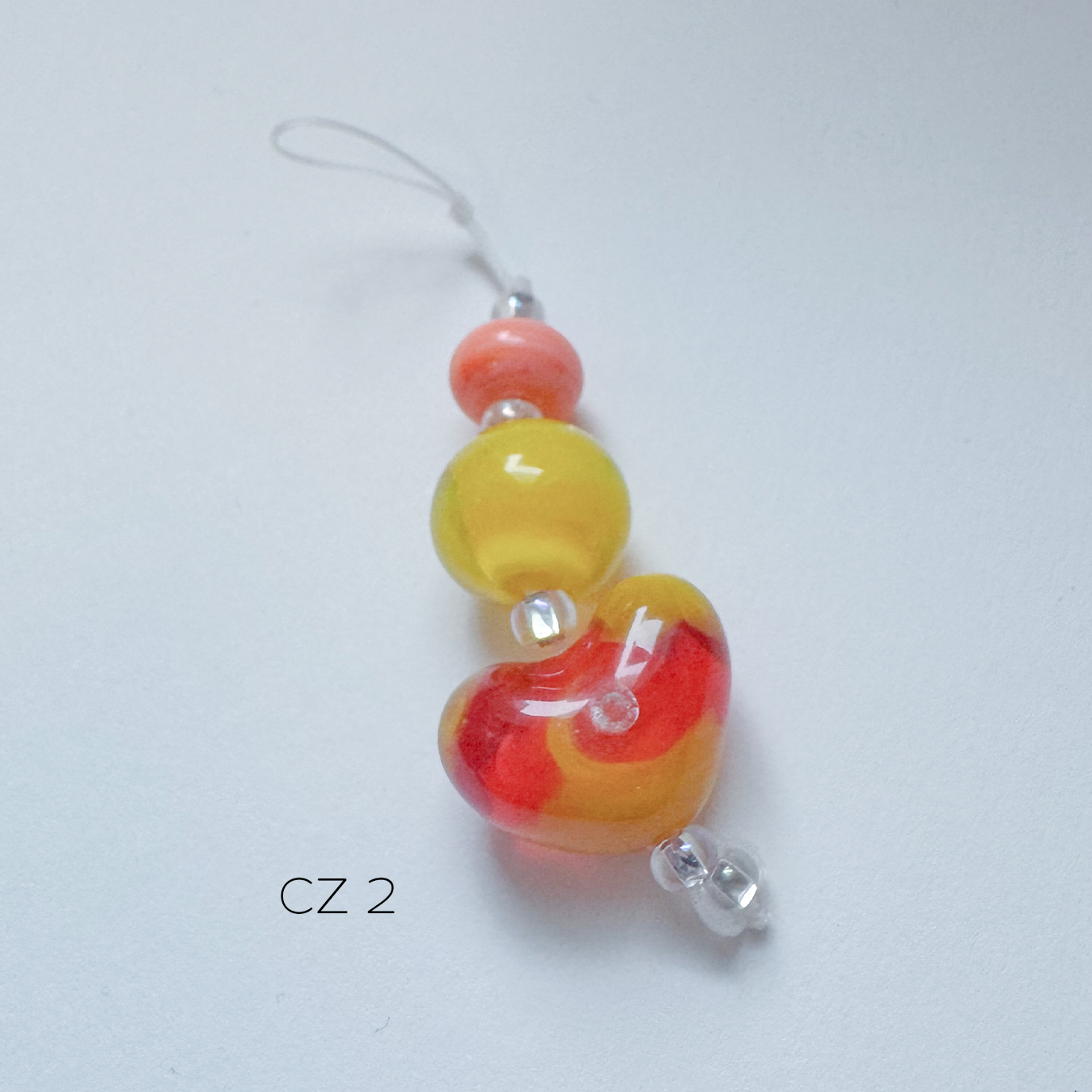 Mango Heart Bead Mini-Strand