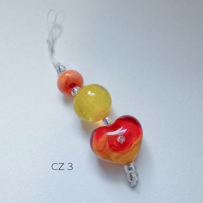 Mango Heart Bead Mini-Strand